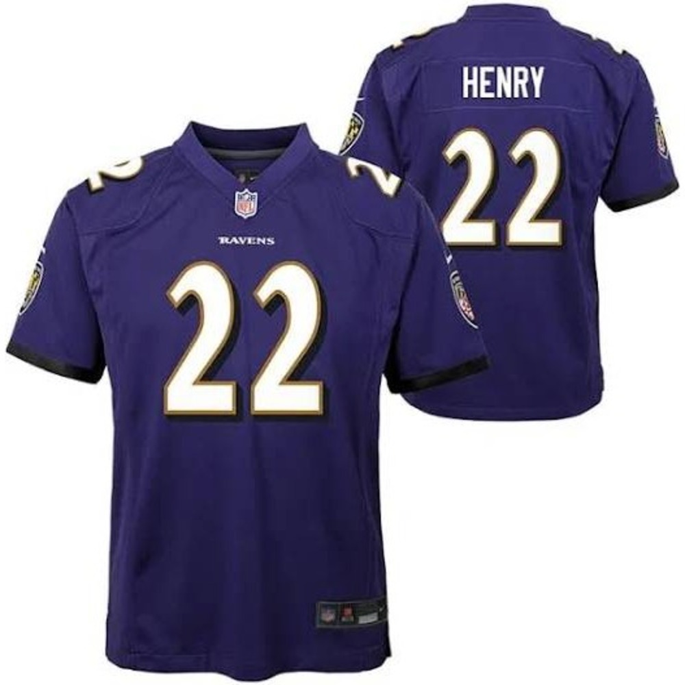 Nike Kids L-14/16 Purple Baltimore Ravens Derrick Henry Jersey NFL Team Apparel